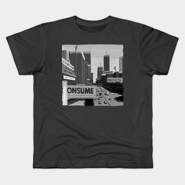 They Live Illustration by Burro Kids T-Shirt by burrotees